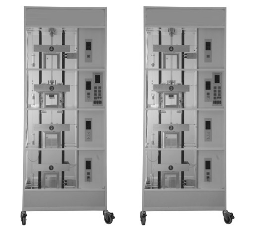 ZN-2009TSL型 双联四层透明仿真教学电梯模型(三菱)(2DT4-FX3U-64MR)